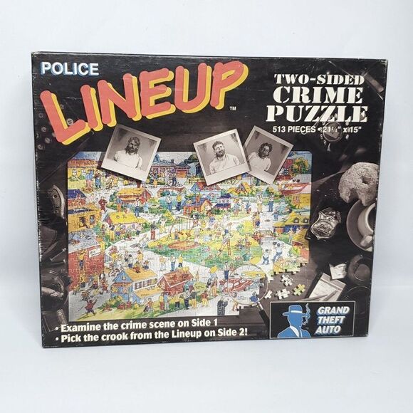 Two Sided Cartoon Neighborhood Crime Puzzle Grand Theft Auto Police Line Up - Picture 4 of 6